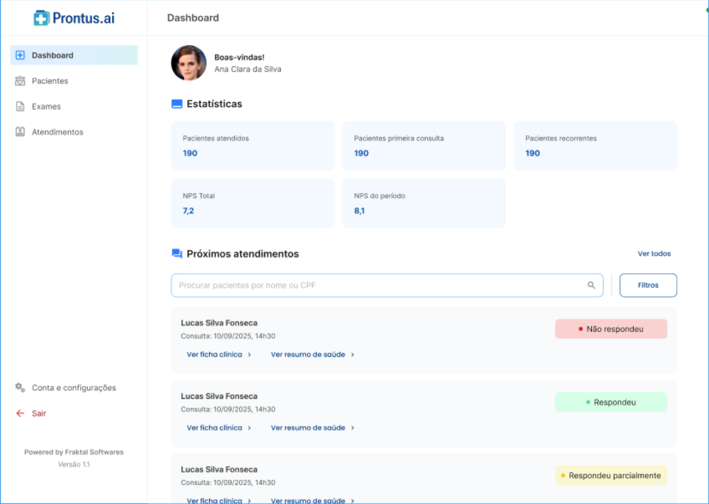 Prontus.ai — Dashboard